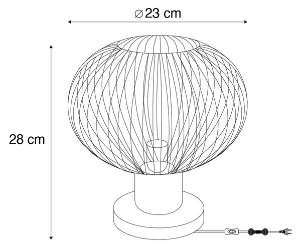 Moderna stolna svjetiljka od žice bež 23 cm - Gila