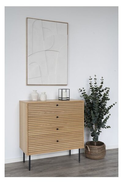 Visoka komoda u dekoru hrasta u prirodnoj boji 80x85 cm Kyoto – House Nordic