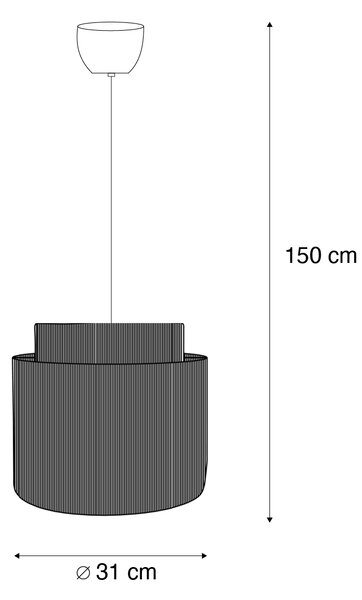 Japandi visilica crna sa smeđim užetom 31cm - Smilla
