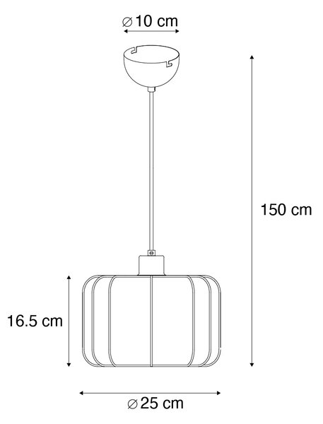 Japandi visilica crna s bijelom 25 cm - Madleine