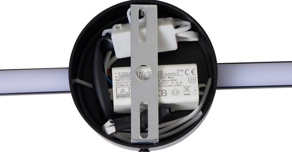 Moderna zidna svjetiljka crna 60 cm uklj. LED - Clockwise
