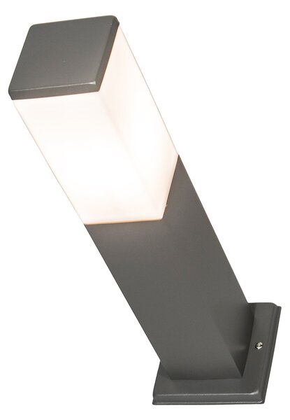 Moderna vanjska stupasta svjetiljka tamno siva s opalnim staklom 45 cm IP44 - Malios
