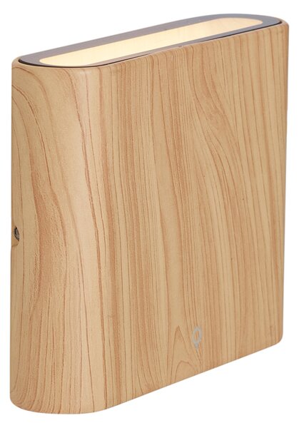 Skandinavska vanjska zidna svjetiljka s uzorkom drva 11,5 cm uklj. LED IP65 - Batt