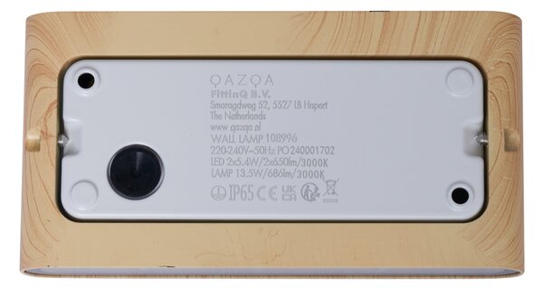 Skandinavska vanjska zidna svjetiljka s uzorkom drveta 17,5 cm uklj. LED IP65 - Batt