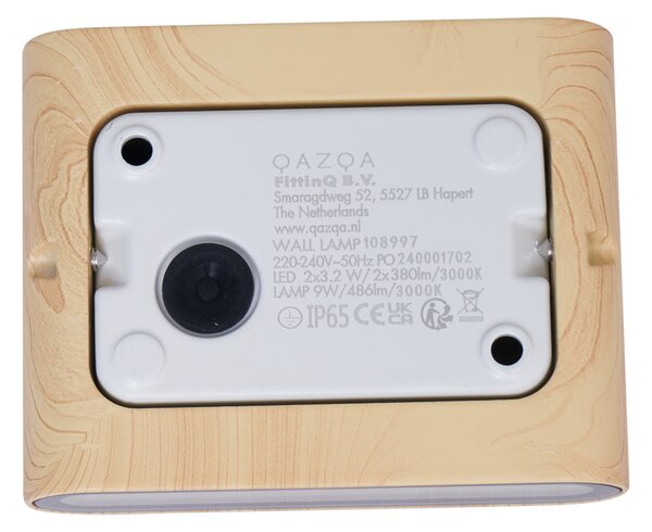 Skandinavska vanjska zidna svjetiljka s uzorkom drva 11,5 cm uklj. LED IP65 - Batt