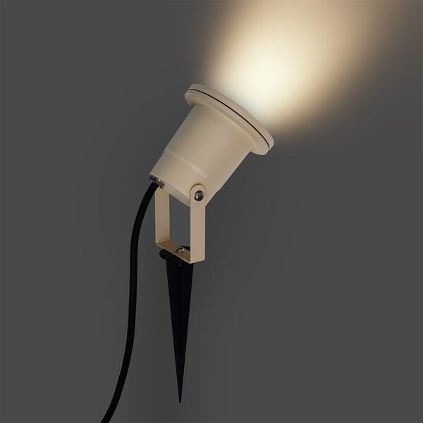 Reflektor na šiljku bež GU10 50 mm podesiv IP65 uklj. kabel i utikač - Basic