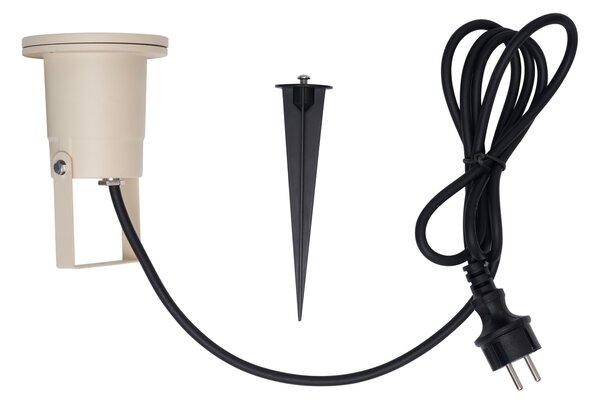 Reflektor na šiljku bež GU10 50 mm podesiv IP65 uklj. kabel i utikač - Basic