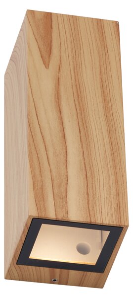 Skandinavska zidna svjetiljka drvo 2 svjetla GU10 70mm IP54 - Baleno