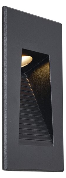Set od 6 modernih ugradbenih zidnih svjetiljki crne boje 7 cm uklj. LED IP65 - Trem