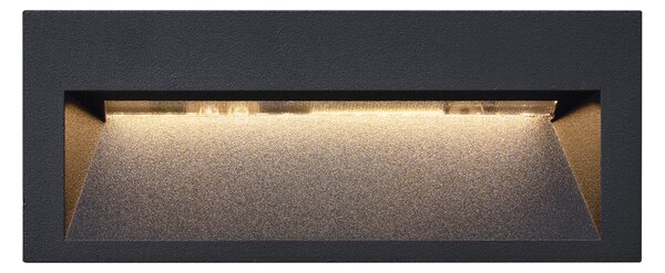 Set od 6 modernih ugradbenih zidnih svjetiljki crne boje 16 cm uklj. LED IP65 - Mert