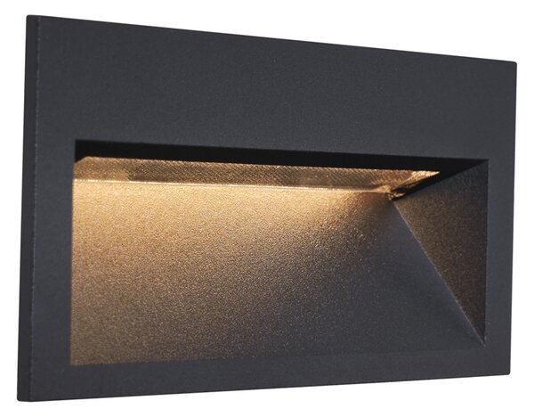 Set od 6 modernih ugradbenih zidnih svjetiljki crne boje 16 cm uklj. LED IP65 - Mert