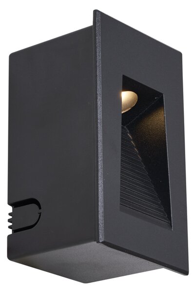 Set od 6 modernih ugradbenih zidnih svjetiljki crne boje 7 cm uklj. LED IP65 - Trem