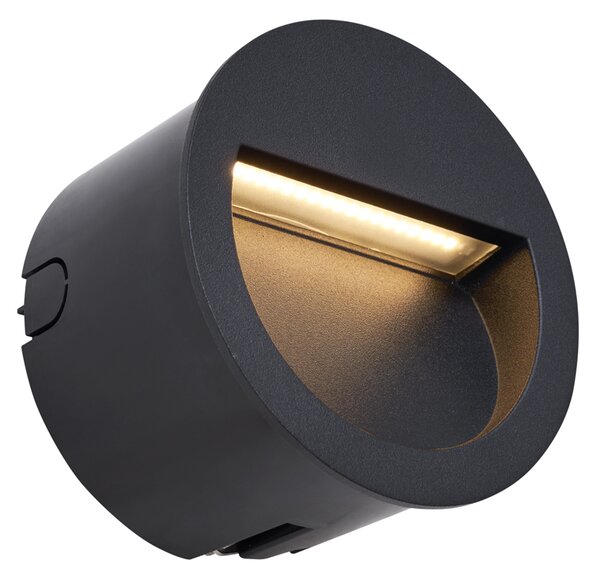 Moderna ugradbena zidna svjetiljka crna uklj. LED IP65 - Gem