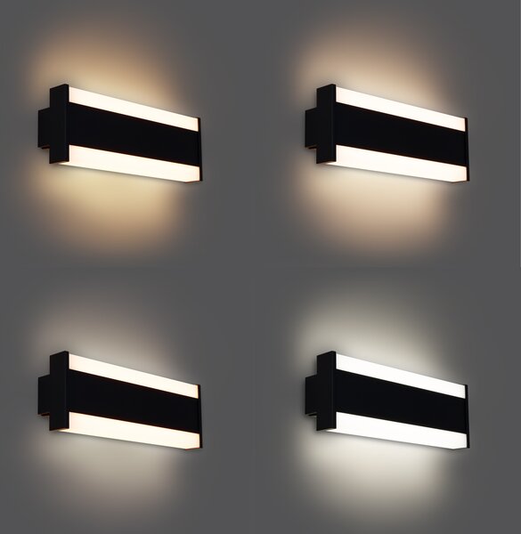 Moderna zidna svjetiljka crna 30 cm uklj. LED CCT IP54 - Vanya