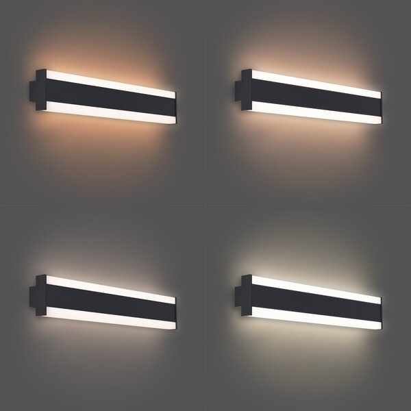 Moderna zidna svjetiljka crna CCT 60cm uklj. LED IP54 - Vanya