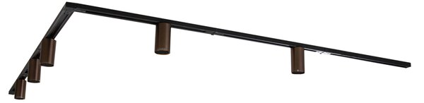 Moderni sustav rasvjete na šini s 5 tamnobrončanih reflektora, 1-fazni GU10 50 mm - Iconic Ruby
