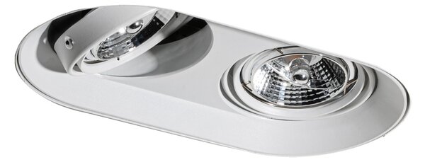Set od 6 zaobljenih ugradbenih reflektora bijeli GU10 70 mm 2-svjetla - Hubs