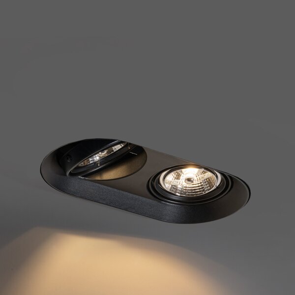 Okruglo ugradno svjetlo crno GU10 70 mm 2-svjetla - Hubs