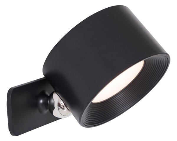 Set od 4 moderne crne zidne i stropne svjetiljke uklj. LED punjive - Bright