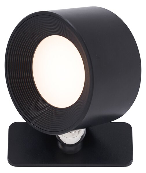 Set od 4 moderne crne zidne i stropne svjetiljke uklj. LED punjive - Bright