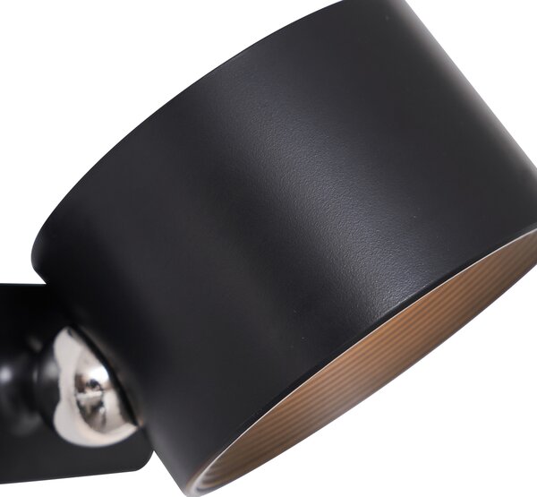 Set od 4 moderne crne zidne i stropne svjetiljke uklj. LED punjive - Bright