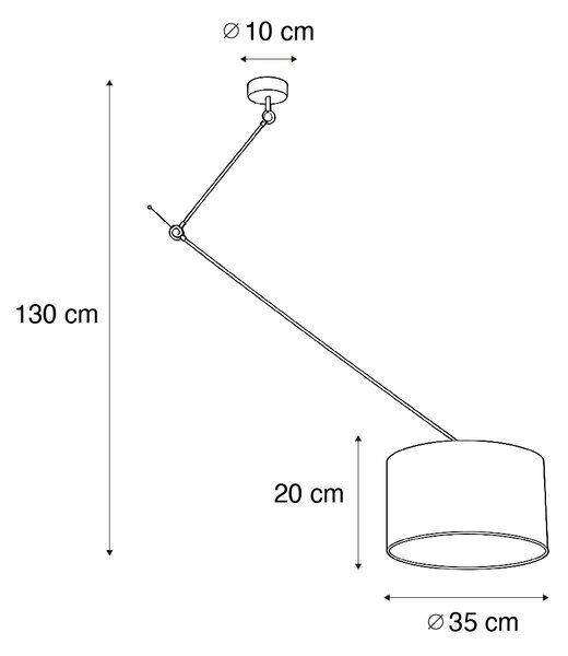 Visilica Crna s Baršunastim Sjenilom Taupe 35cm - Blitz