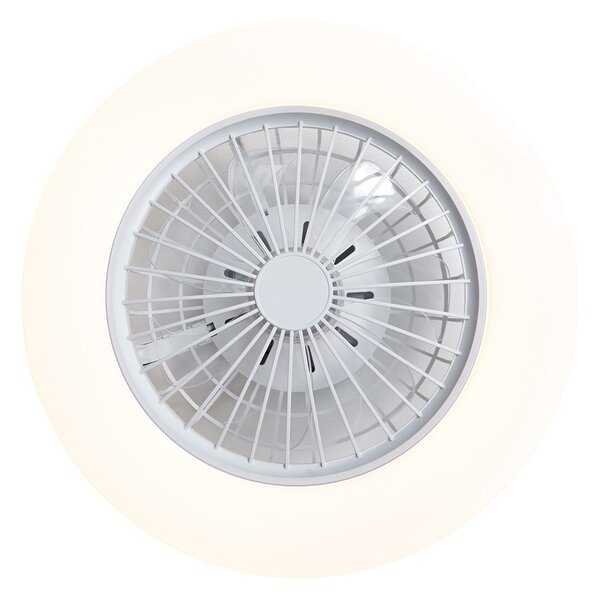 Stropni ventilator bijeli 48,5 cm uklj. LED prigušiva s daljinskim upravljačem - Clemo