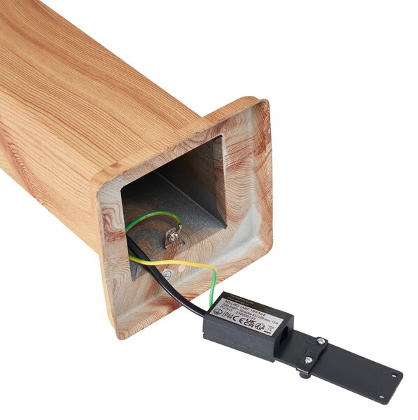 Moderna vanjska podna svjetiljka čelik s drvenim uzorkom 80 cm IP44 - Malois