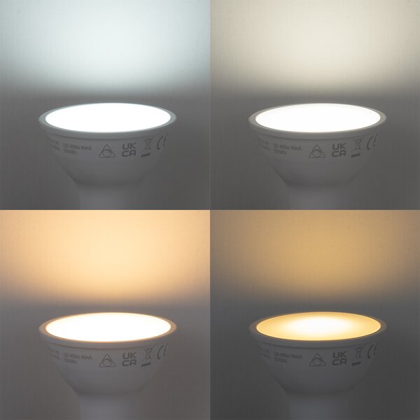 Set od 5 pametnih GU10 50mm prigušivih LED žarulja Opal RGBW 4.7W 400 lm 2700-6500K Zigbee