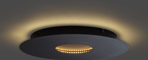 Moderna stropna svjetiljka crna 40 cm uklj. LED s 3-stupanjskim prigušivanjem - Morning