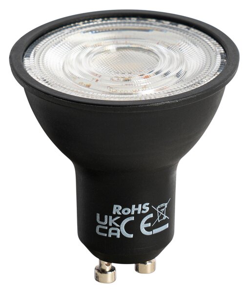 Set od 5 GU10 prigušivih LED žarulja crnih 6W 500lm 2700K