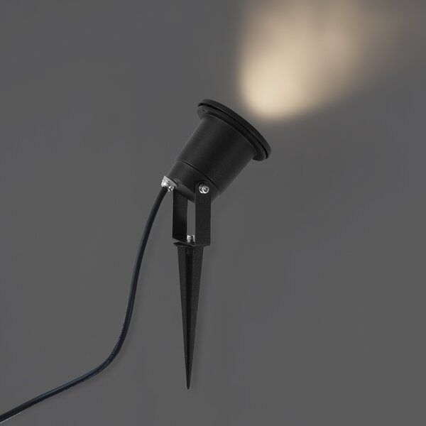 Moderni vrtni reflektor crni uklj. LED podesiv s kabelom i utikačem 250 cm IP65 - Basic