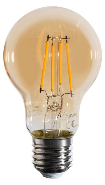 Set od 5 E27 prigušivih LED žarulja A60 zlatne 4W 420 lm 2200K