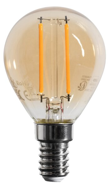 Set od 5 E14 prigušivih LED žarulja G45 zlatne 4W 330 lm 2100K