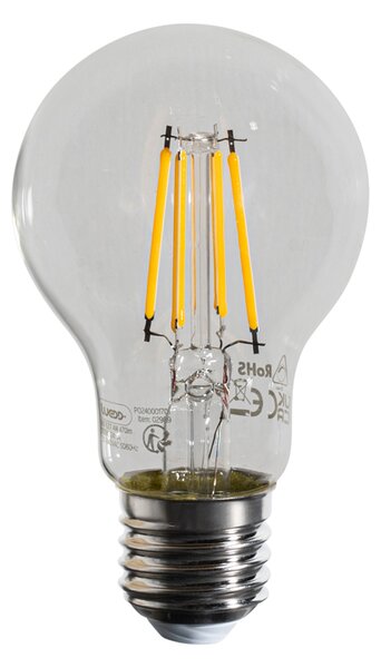 Set od 5 E27 prigušivih LED žarulja A60 prozirne 4W 470 lm 2700K