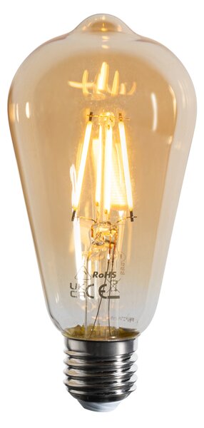 Set od 5 E27 prigušivih LED žarulja sa žarnom niti ST64 zlatne 4,5 W 450 lm 2200 K
