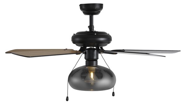 Stropni ventilator crni 107,5 cm s poteznim prekidačem - Mistral Busa