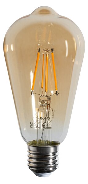Set od 5 E27 prigušivih LED žarulja sa žarnom niti ST64 zlatne 4,5 W 450 lm 2200 K