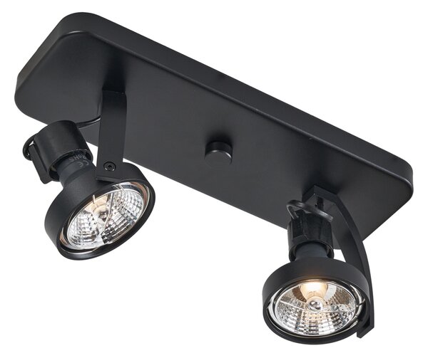 Dizajnerski stropni reflektor crni GU10 70mm 2-svjetla podesivi - Vo