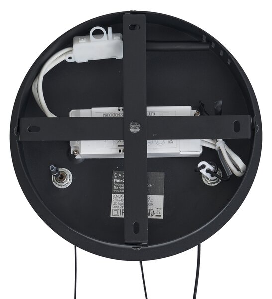 Moderna viseća svjetiljka crna 59 cm uklj. LED s 3-stupanjskim prigušivanjem - Anello Chandelier