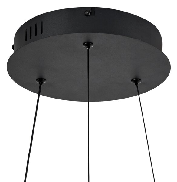 Moderna viseća svjetiljka crna 59 cm uklj. LED s 3-stupanjskim prigušivanjem - Anello Chandelier