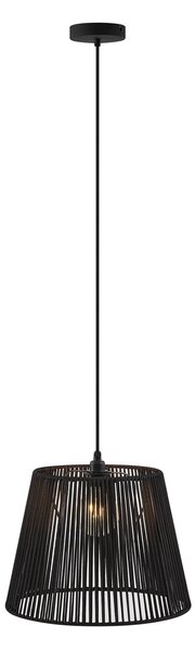 Vanjska viseća svjetiljka crna sa sjenilom od crnog užeta IP44 - Cava Jayla