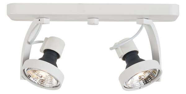 Dizajnerski stropni reflektor bijeli GU10 70mm 2-svjetla podesiv - Vo