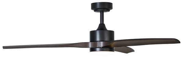 Stropni ventilator crni s uzorkom drveta 132 cm uklj. LED prigušivanje s daljinskim upravljačem - Joly