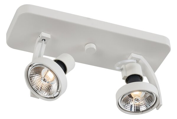 Dizajnerski stropni reflektor bijeli GU10 70mm 2-svjetla podesiv - Vo