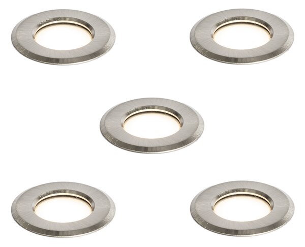 Set od 5 modernih ugradbenih reflektora aluminijski uklj. LED IP67 - Linsey