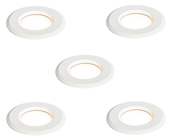 Set od 5 modernih ugradbenih reflektora bijeli uklj. LED IP67 - Linsey