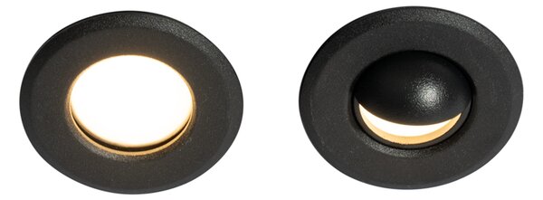 Set od 5 modernih ugradbenih reflektora crni uklj. LED IP67 - Linsey