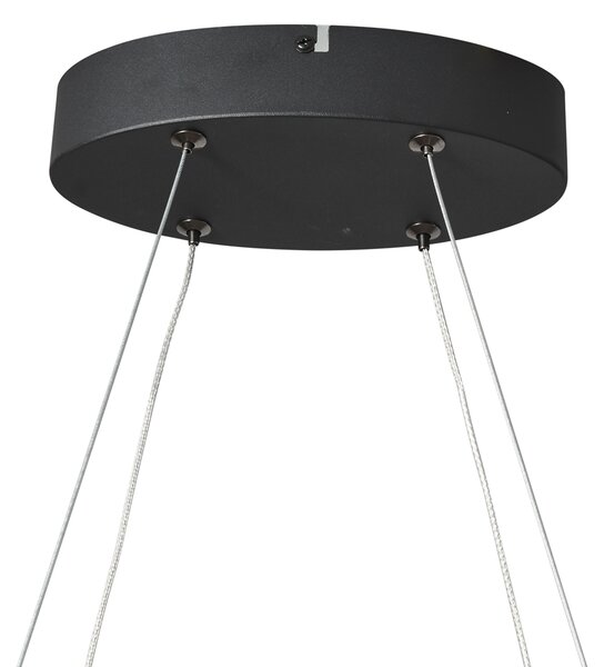 Dizajnerska viseća svjetiljka crna ovalna 120 cm uklj. LED s 3-stupanjskim prigušivanjem - Ovallo