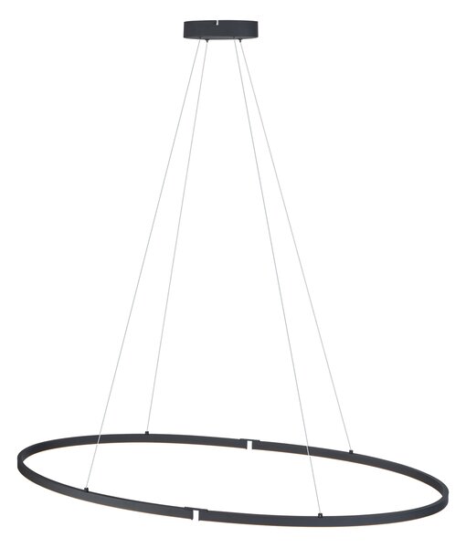 Dizajnerska viseća svjetiljka crna ovalna 120 cm uklj. LED s 3-stupanjskim prigušivanjem - Ovallo